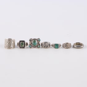 7 Navajo & SW Rings - Sizes 6.75 to 12