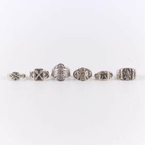 6 Southwest Rings - Sterling & Other