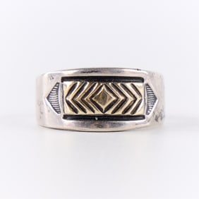 14K & Sterling MM Rogers Ring Size 9