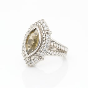 Judith Ripka Sterling & CZ Ring Sz 7