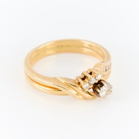 14k Yellow Gold & Diamond Ring