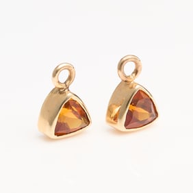 14k Yellow Gold & Citrine Hooplet/Charms