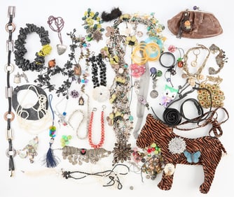 Box of Costume Jewelry and Accessories