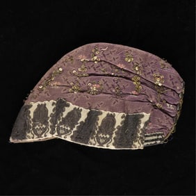 Plum Silk Fokoto Bridal Bonnet