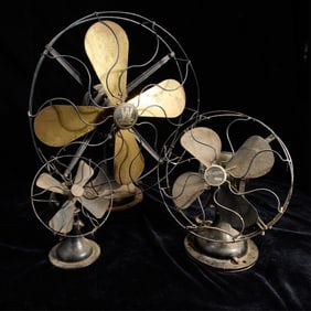 3 Antique Metal Fans