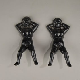 Pair Cast Iron Lady Bootjacks