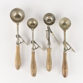 4 Antique Ice Cream Scoops