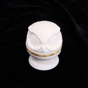 Fenton Milk Glass Owl Decision Making Ring Holder