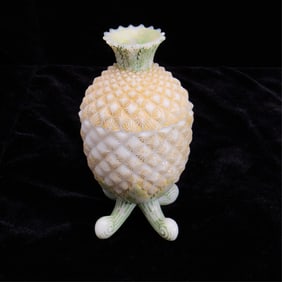 Vintage Milk Glass Lidded Pineapple Vessel