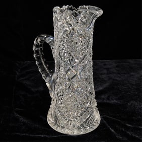 Tall Cut Glass Crystal Pitcher