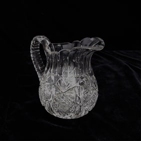 Cut Glass Crystal Round Pitcher or Jug
