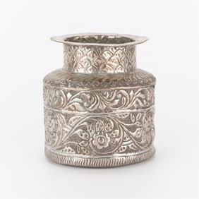Antique Indian Copper & Silver Polish Vase