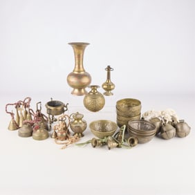 20 Assorted Indian & Middle Eastern Brass Vessels