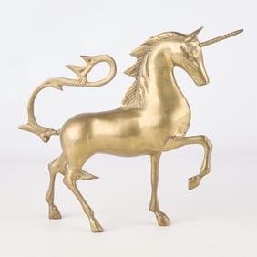 Vintage Brass Unicorn Sculpture