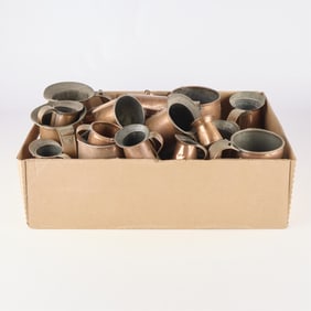 19th/20th c. Copper Measuring Cup Pitchers - 28 pc