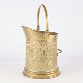 English Victorian Coal Hod Brass Fireplace Bucket