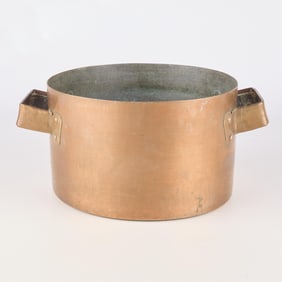 Antique 10" Hammered Copper Stock or Stew Pot