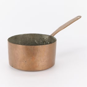 Antique 10" Hammered Copper Saucepan Pot