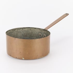 Antique 11" Hammered Copper Saucepan Pot