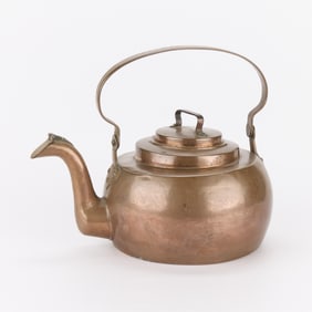 Antique Large Victorian Copper Tea Kettle