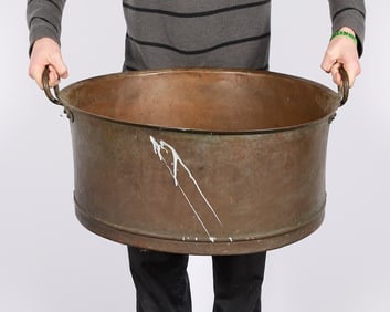 Large Vintage Copper Stockpot Kettle