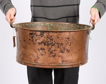 Large Vintage Copper Stockpot Kettle