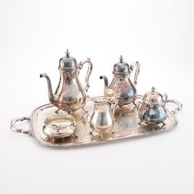 6 Pcs Georgian Court Silver Soldered Tea Set - 6848.2 g
