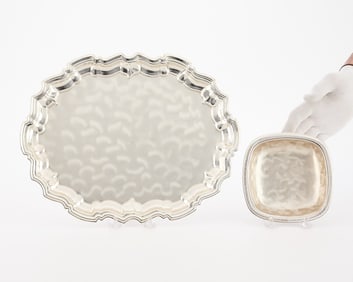 2 WMF Ikora Brushed Silverplate Dishes - 761.6 g