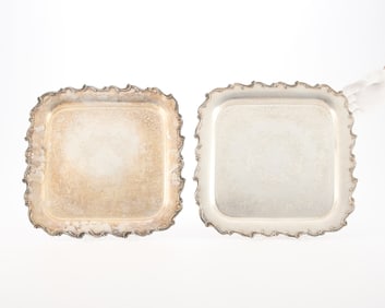 2 Wilcox Silverplate "Joanne" 7228 Trays - 3,089 g