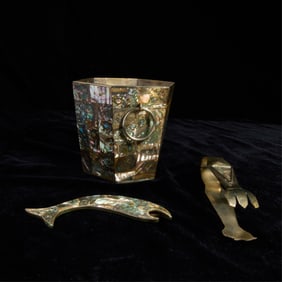 Abalone Iridescent Ice Bucket & Utensils