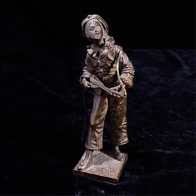 Au Claire de La Lune Bouret Bronze Figure