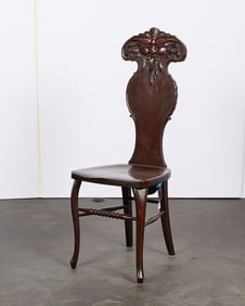 Antique English Hall Style "Man of the North" Carved Wooden Chair