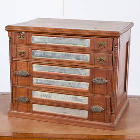 Antique Wooden Spool & Thread Wooden Cabinet