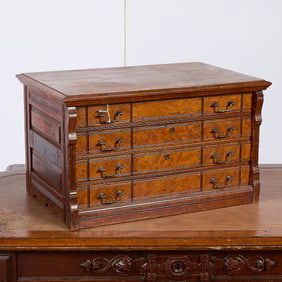 Antique Willmantic Spool Thread Wooden Cabinet