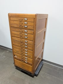 Early 20th c. Wooden Library Bureau Filing Cabinet