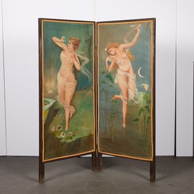 2-Panel Painted Neoclassical Modesty Screen