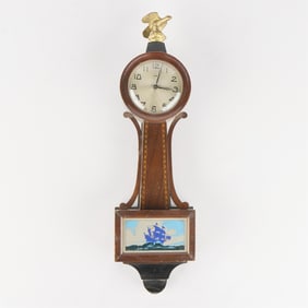 Antique New Haven Clock Co. 8-Day Banjo Clock