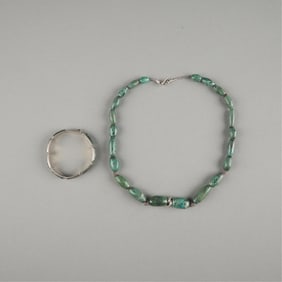 Sterling Malachite & Hardstone Bracelet & Necklace