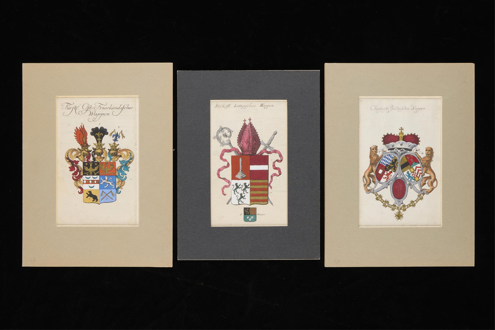 3 Handcolored Coat of Arms Engravings (1 of 5)
