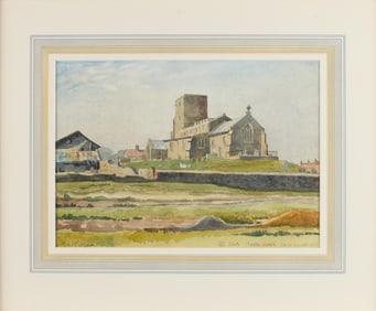 George S. Perriman "All Saints Church" Watercolor