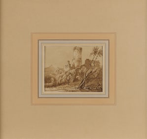 19th c. Mrs. E. Lushington English Castle Drawing