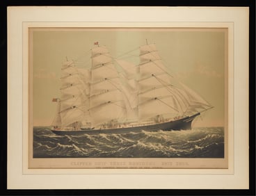 Currier & Ives "Clipper Ship Three Brothers" Print