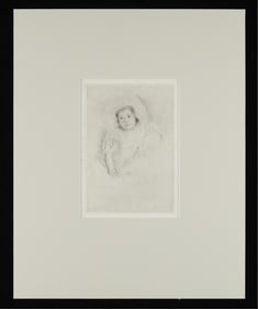 Mary Cassatt Etching of Young Girl