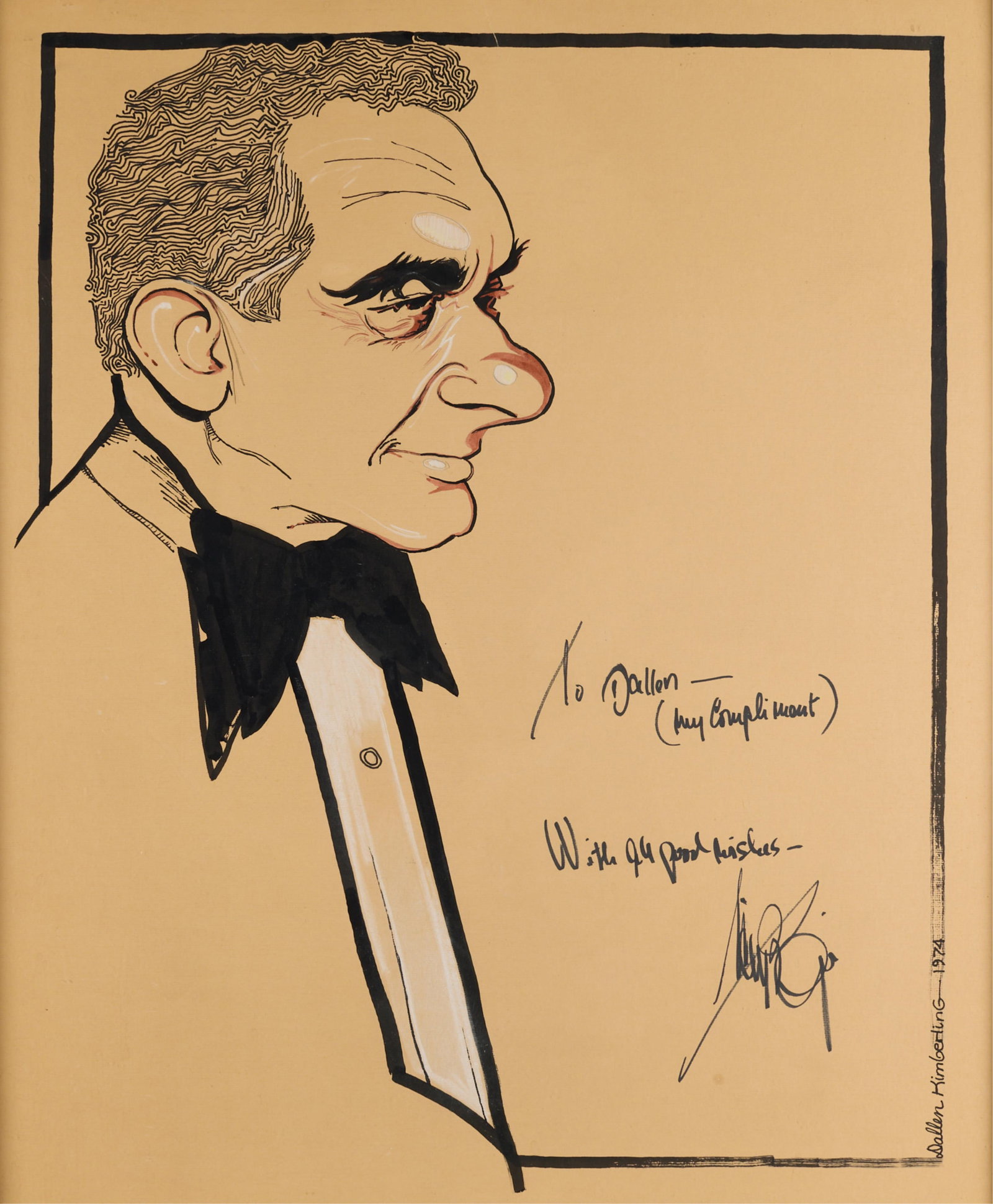 Dallen Kimberling Caricature Drawing on Paper 1974 (1 of 9)