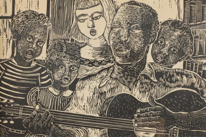 Margaret Burroughs Lithograph "The Folk Signer"