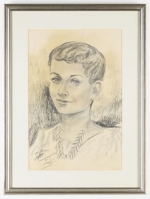 Charcoal on Paper Portrait of a Woman