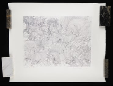 Guillaume Azoulay "Onze Chevaux" Horse Etching