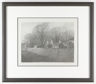 Mike Lynch "Houses by the Tracks" Lithograph 1978