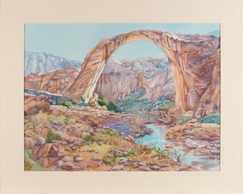 Charlotte Britton "Rainbow Bridge" Watercolor Painting