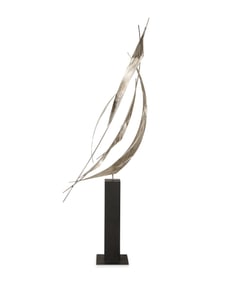 Style of Jere Brushed Steel Sculpture